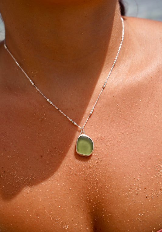 Green Seaglass Necklace