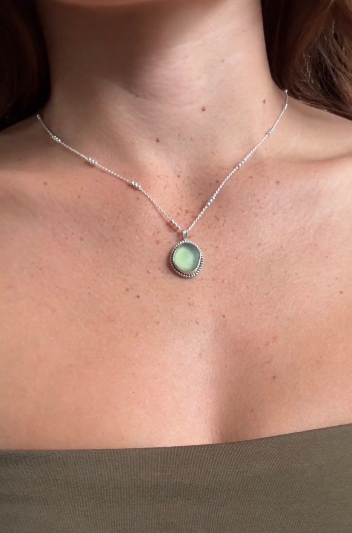Green Seaglass Necklace