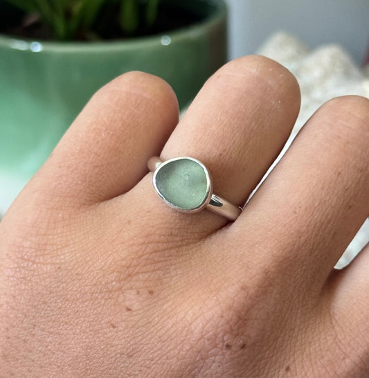 Aqua Seaglass Ring