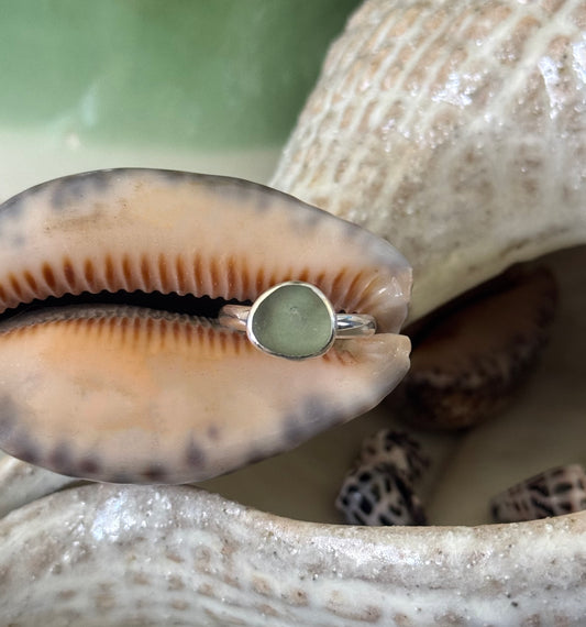 Aqua Seaglass Ring