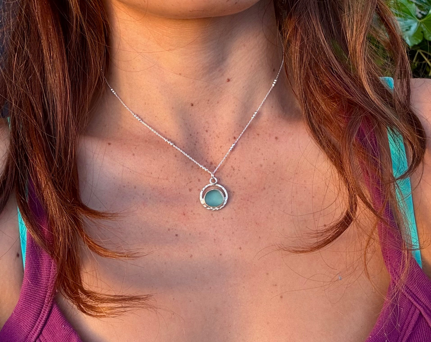 Blue Seaglass Necklace
