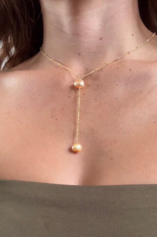 Peach Pearl Necklace