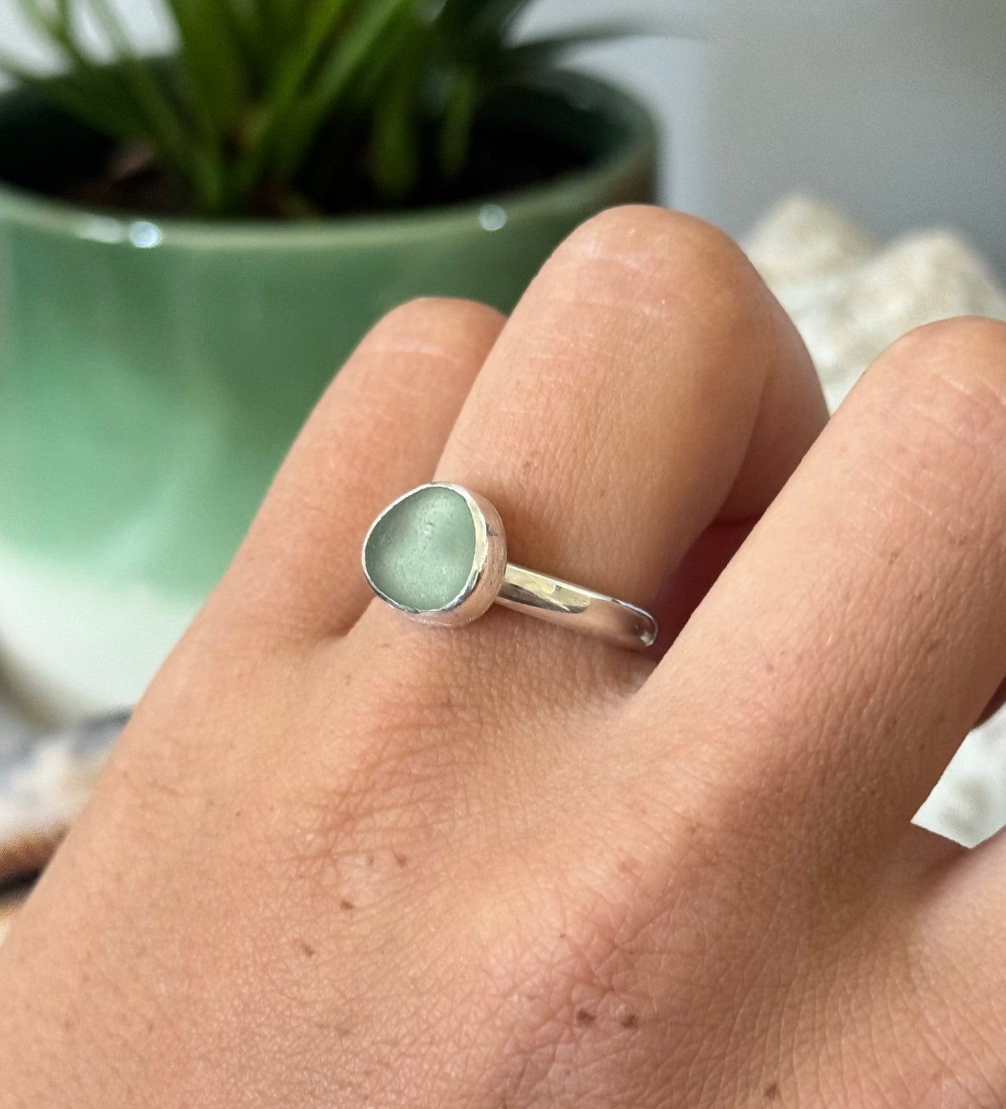 Aqua Seaglass Ring