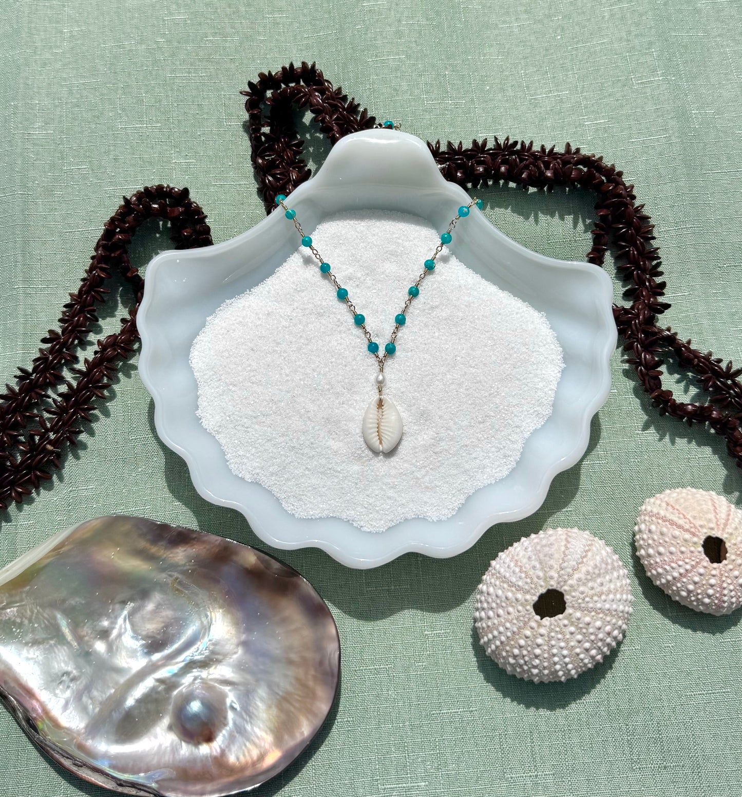 Beaded Cowrie Necklace