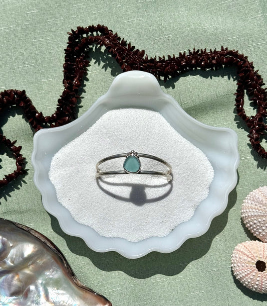 Double Band Sea Glass Cuff